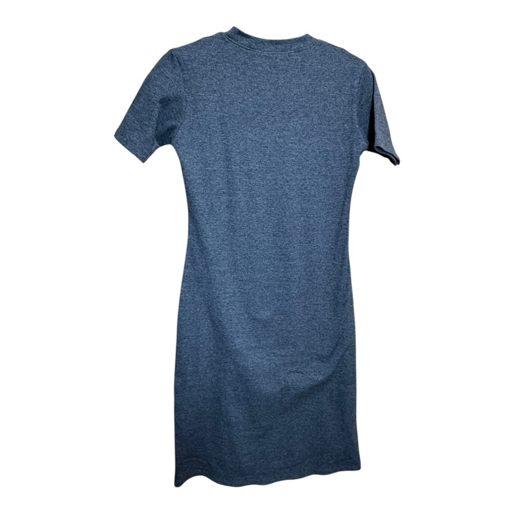 GI-ANTS SHOP Gray Ribbed Knit Midi Dress Short Sleeve Bodycon Size US 4 NWT - Picture 2 of 7